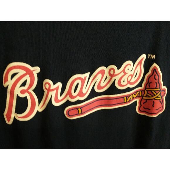 Vintage Mens Medium Delta Atlanta Braves MLB T Shirt Tee Blue USA Tomahawk - Picture 4 of 5